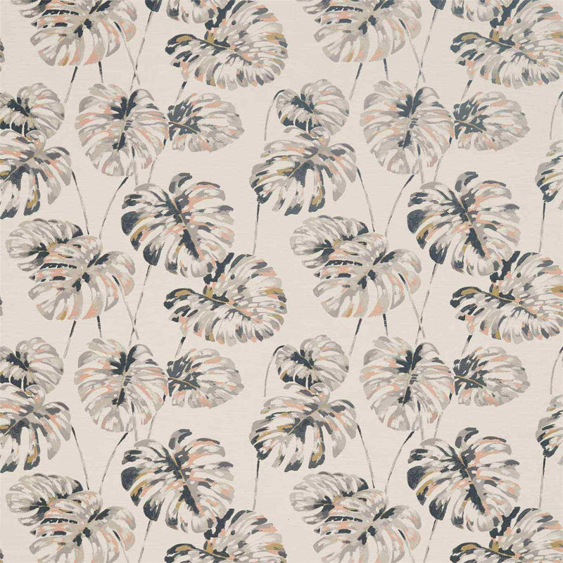 132648 Kelapa Zapara Charcoal/Blush Fabric by Harlequin