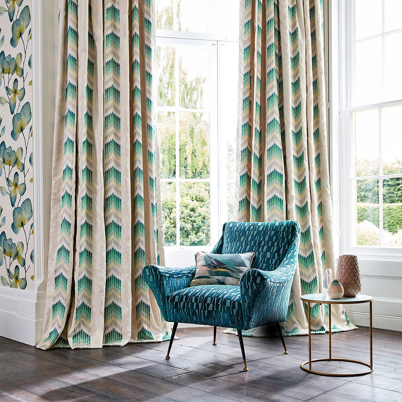 132765 Kengo Momentum 10 Emerald / Zest Fabric by Harlequin