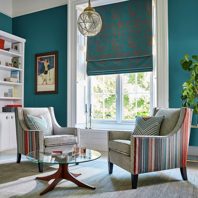 132770 Otani Momentum 10 Marine / Rust Fabric by Harlequin