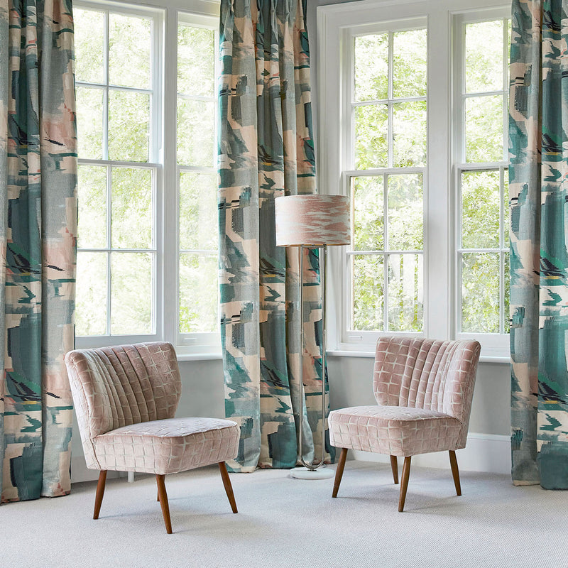 132793 Perspective Momentum 10 Emerald / Peony Fabric by Harlequin