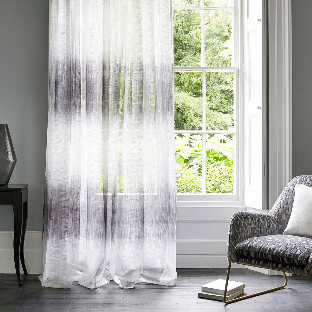 132807 Masato Momentum Sheers & Structures 3 Charcoal / Steel Fabric by Harlequin