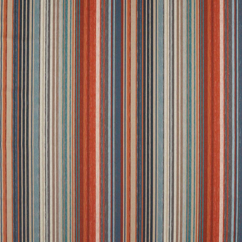 132825 Spectro Stripe Momentum 9 Teal / Sedonia / Rust Fabric by Harlequin