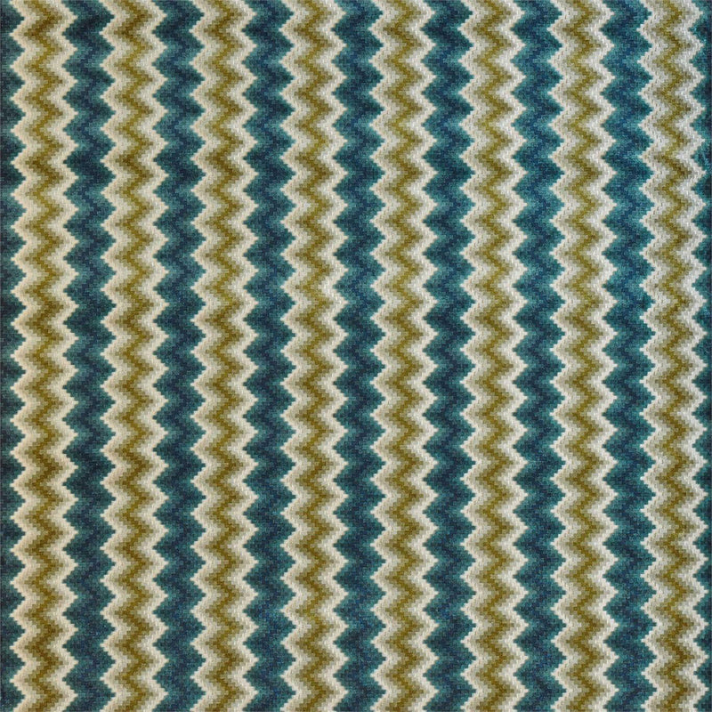 132853 Maseki Velvet Momentum 9 Emerald / Ochre Fabric by Harlequin