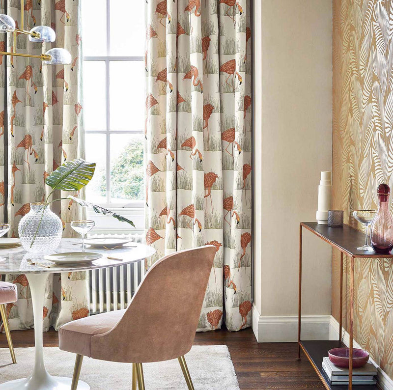 132950 Salinas Prints And Weaves Russet/Oyster Fabric by Harlequin