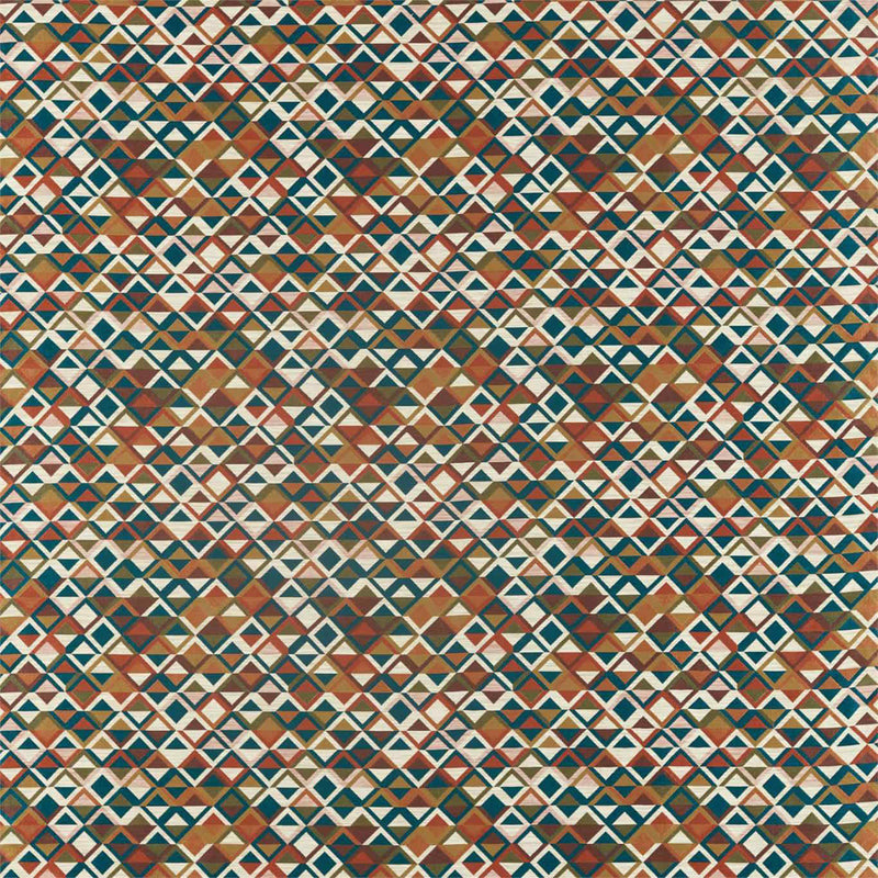 132955 Boka Salinas Prints And Weaves Sapphire/Russet/Gold Fabric by Harlequin