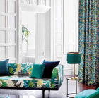 132956 Boka Salinas Prints And Weaves Charcoal/Marine/Zest Fabric by Harlequin