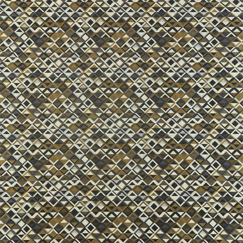 132957 Boka Salinas Prints And Weaves Slate/Charcoal/Brass Fabric by Harlequin