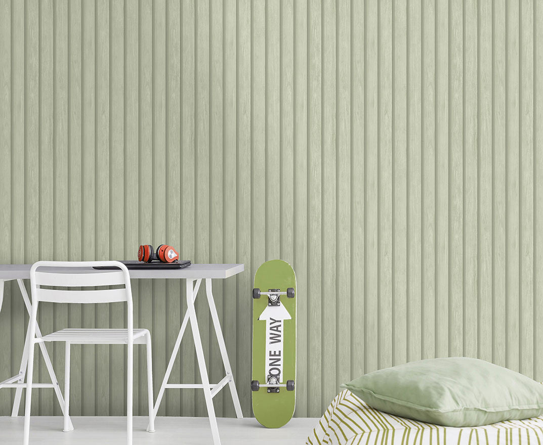 13300 Dream Catcher Wood Slat Soft Green Wallpaper by Holden Decor