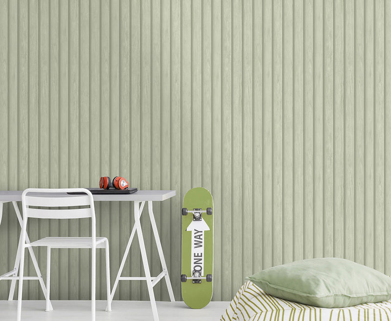 13300 Dream Catcher Wood Slat Soft Green Wallpaper by Holden Decor