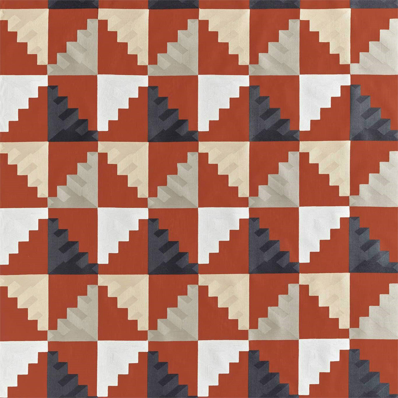 133052 Mehari Mirador Drapery Harissa / Oyster / Charcoal Fabric by Harlequin