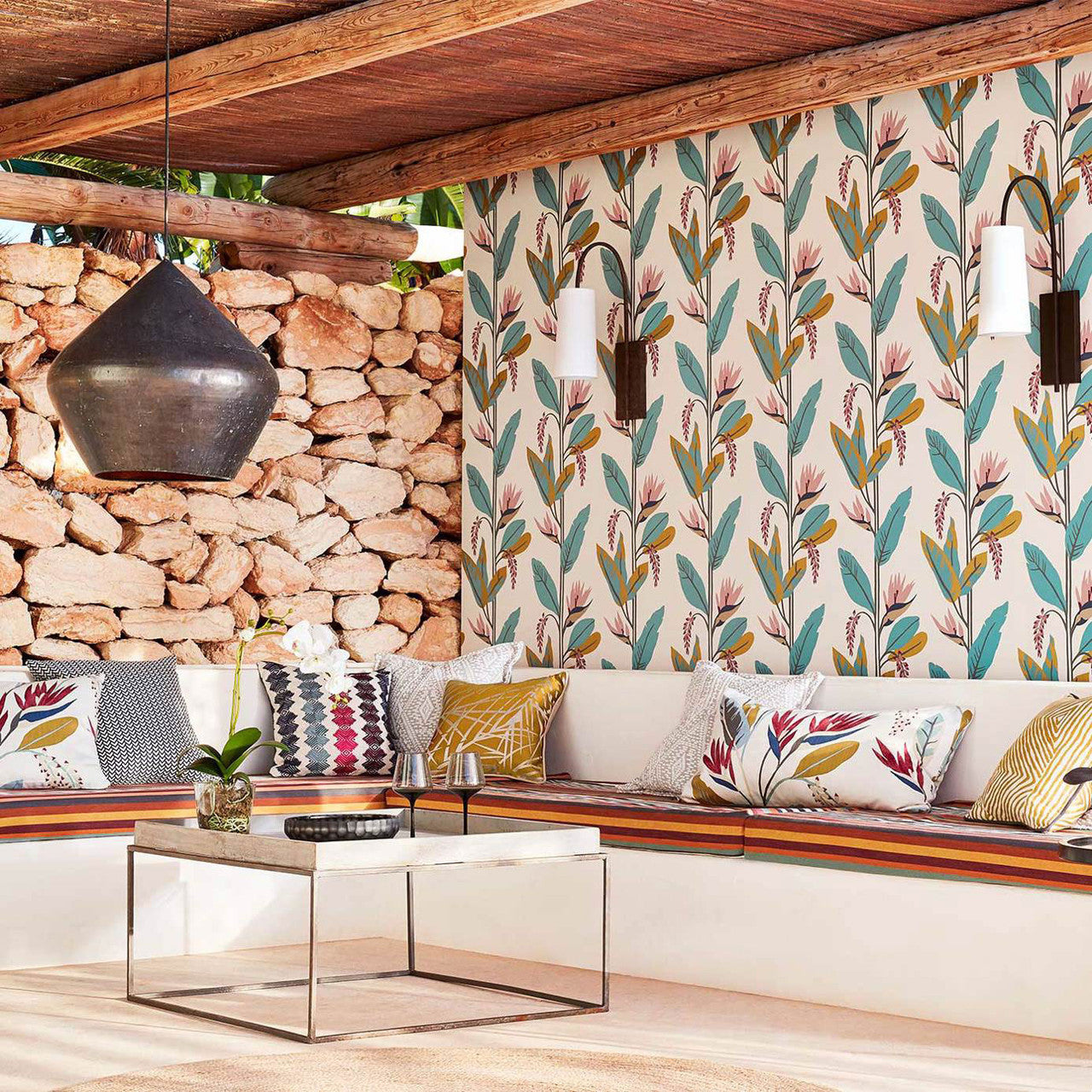 133054 Lorenza Mirador Drapery Saffron / Oyster Fabric by Harlequin