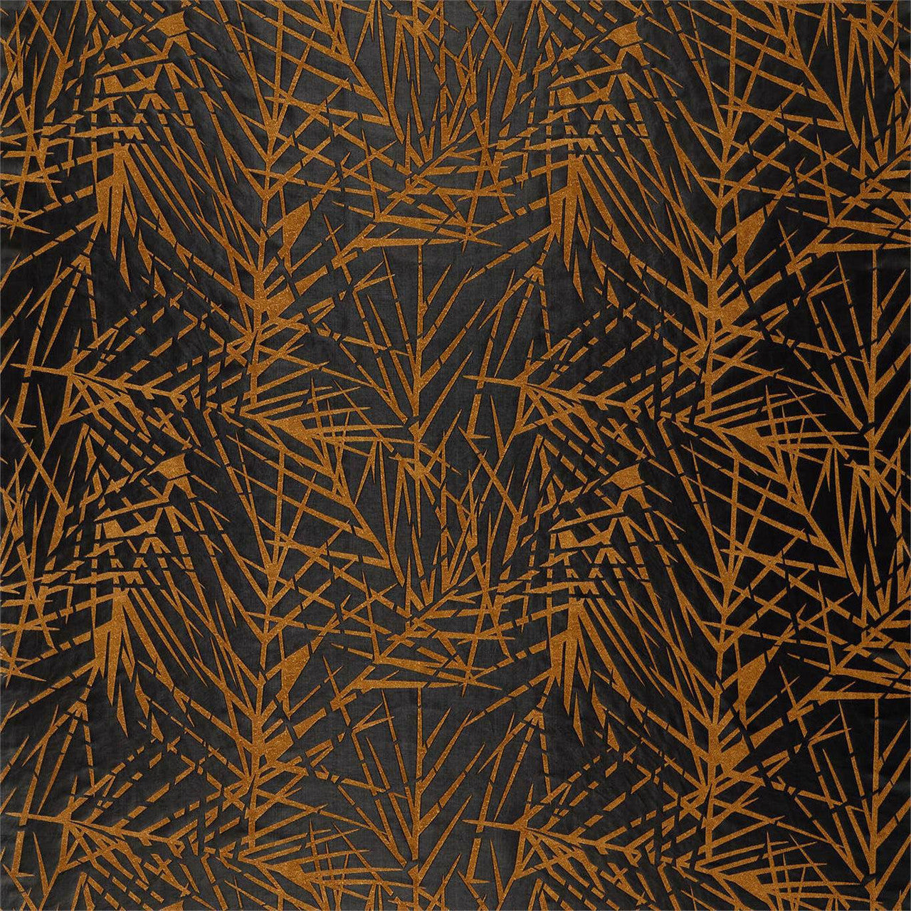 133056 Lorenza Mirador Drapery Honey / Jet Fabric by Harlequin