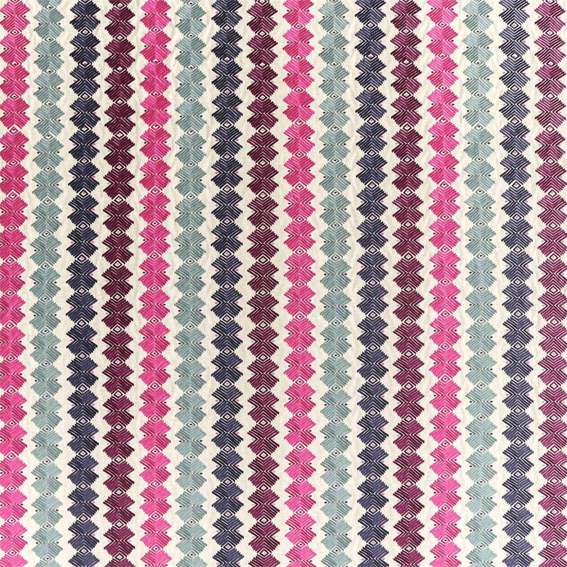 133060 Kalimba Mirador Drapery Seaglass / Cerise / Indigo Fabric by Harlequin