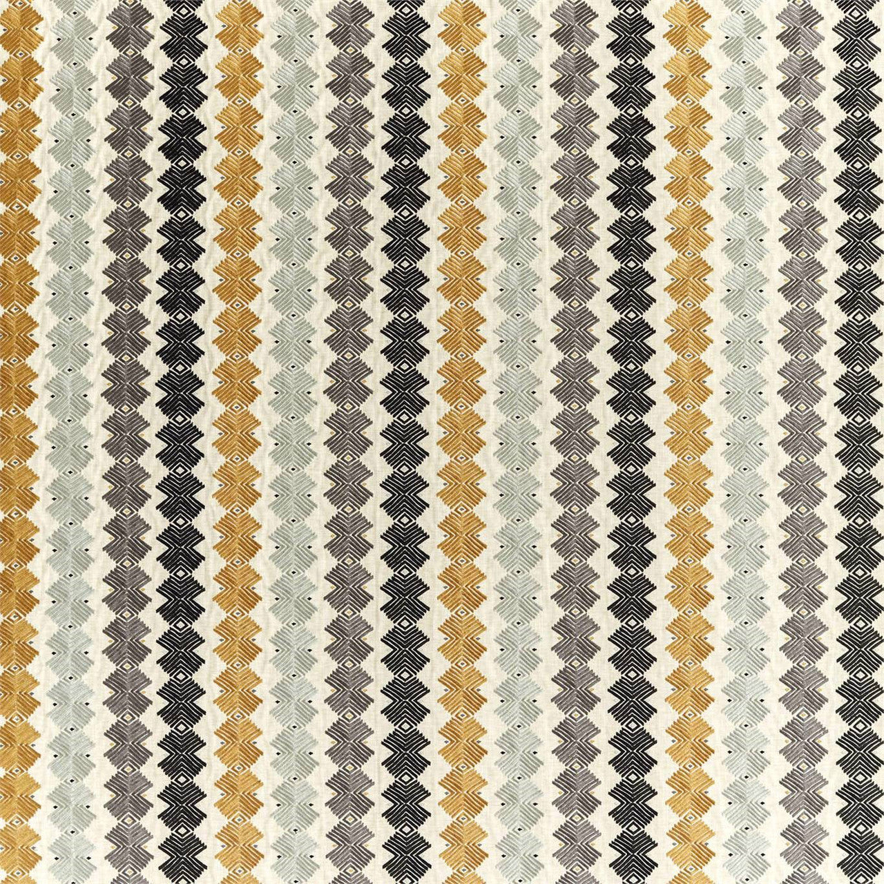 133062 Kalimba Mirador Drapery Honey / Topaz / Slate Fabric by Harlequin