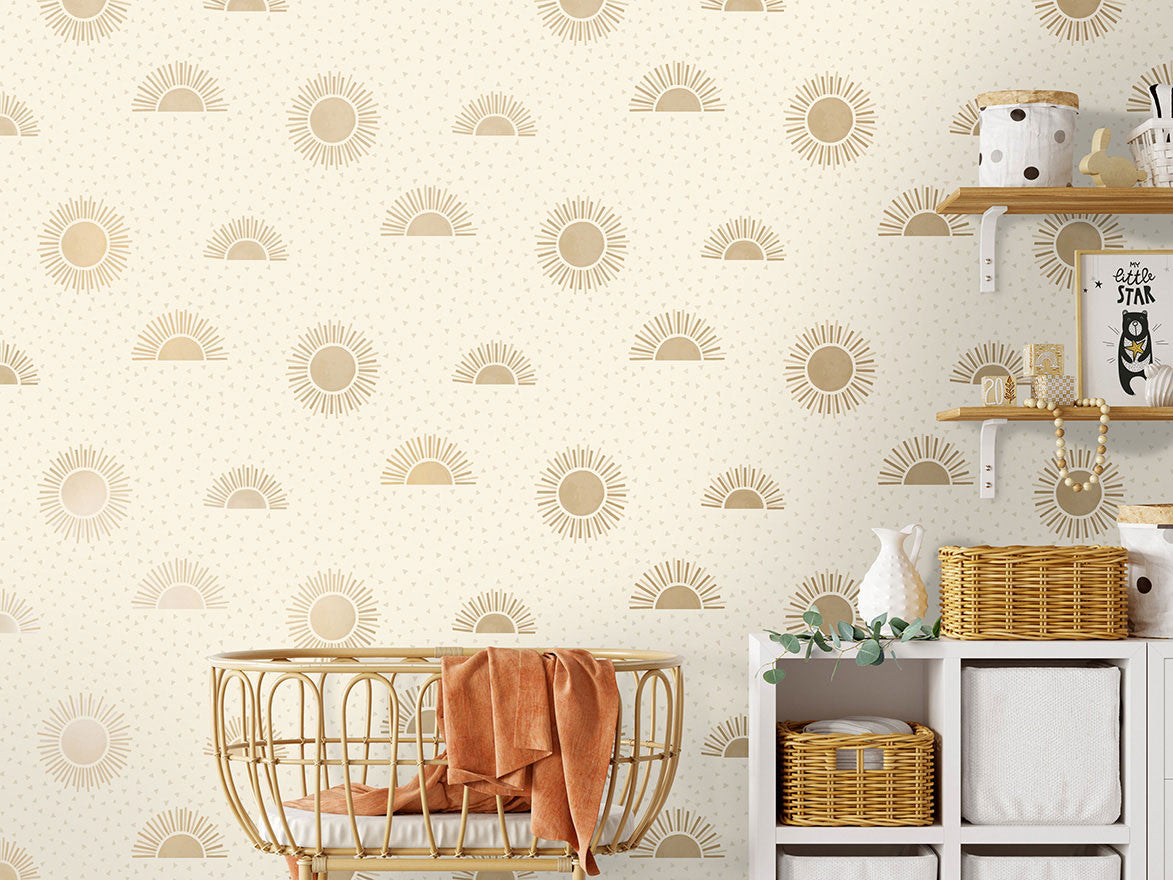 13322 Dream Catcher Sunbeam Beige and Gold Wallpaper by Holden Decor