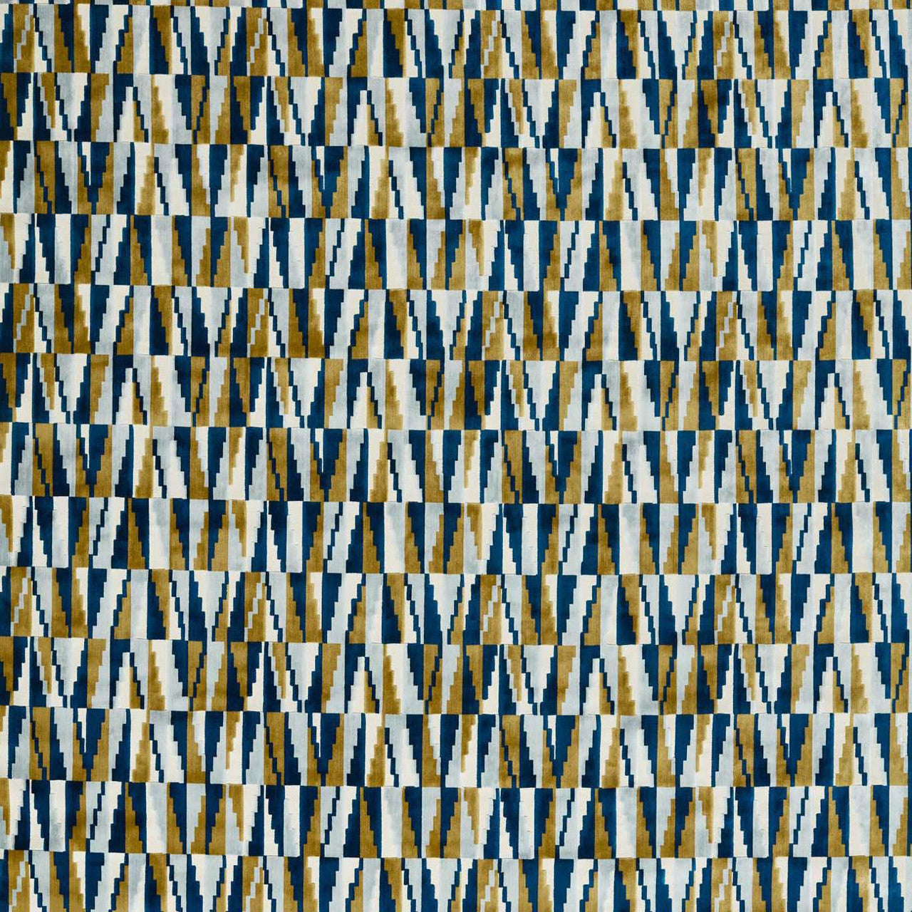 133495 Acute Momentum 13 Cobalt / Ochre Fabric by Harlequin