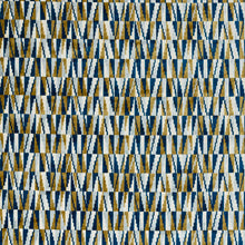 133495 Acute Momentum 13 Cobalt / Ochre Fabric by Harlequin