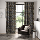 133495 Acute Momentum 13 Cobalt / Ochre Fabric by Harlequin