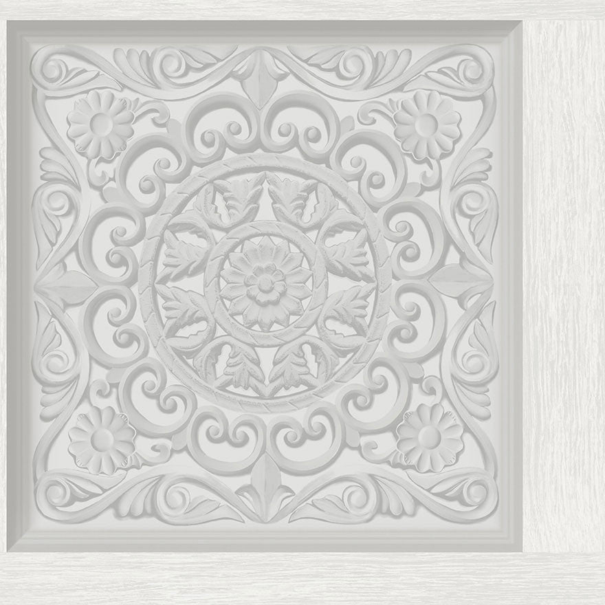 13380 Ornate Panel Dove Wallpaper by Holden Decor