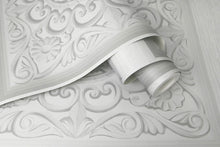 13380 Ornate Panel Dove Wallpaper by Holden Decor