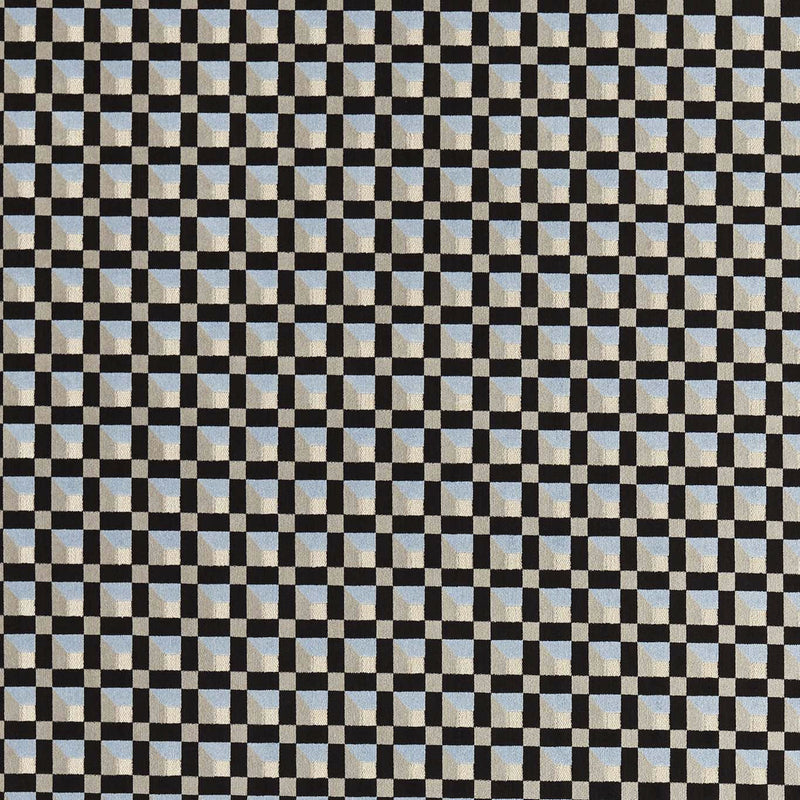 133898 Blocks Colour 3 Cornflower Black Earth Sketched Harlequin Fabric