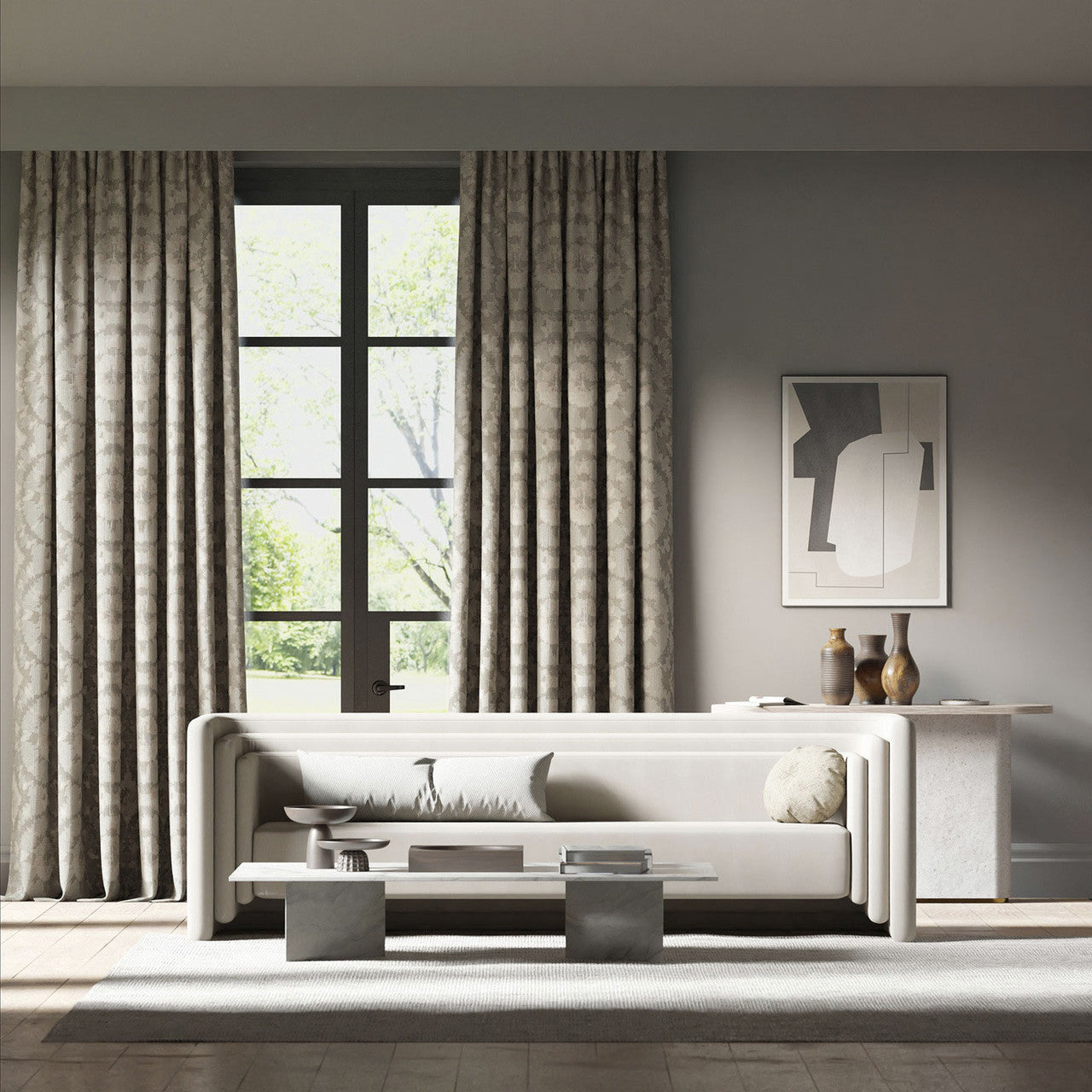 133901 Mizu Colour 3 Sketched Beach Path Hempseed Harlequin Fabric