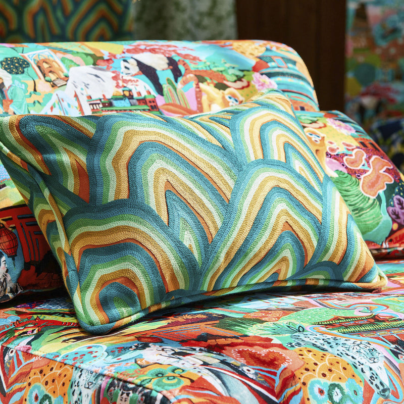 133908 Kumo Colour 3 Wilderness Amber Light Paprika Harlequin Fabric