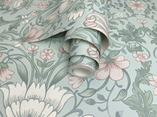 13390 Vintage Floral Soft Teal Wallpaper by Holden Decor