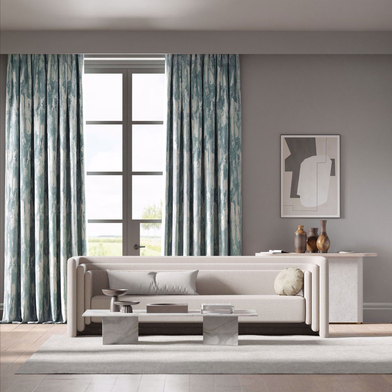 133919 Eco Takara Colour 4 Frost and Silver Willow Fabric by Harlequin
