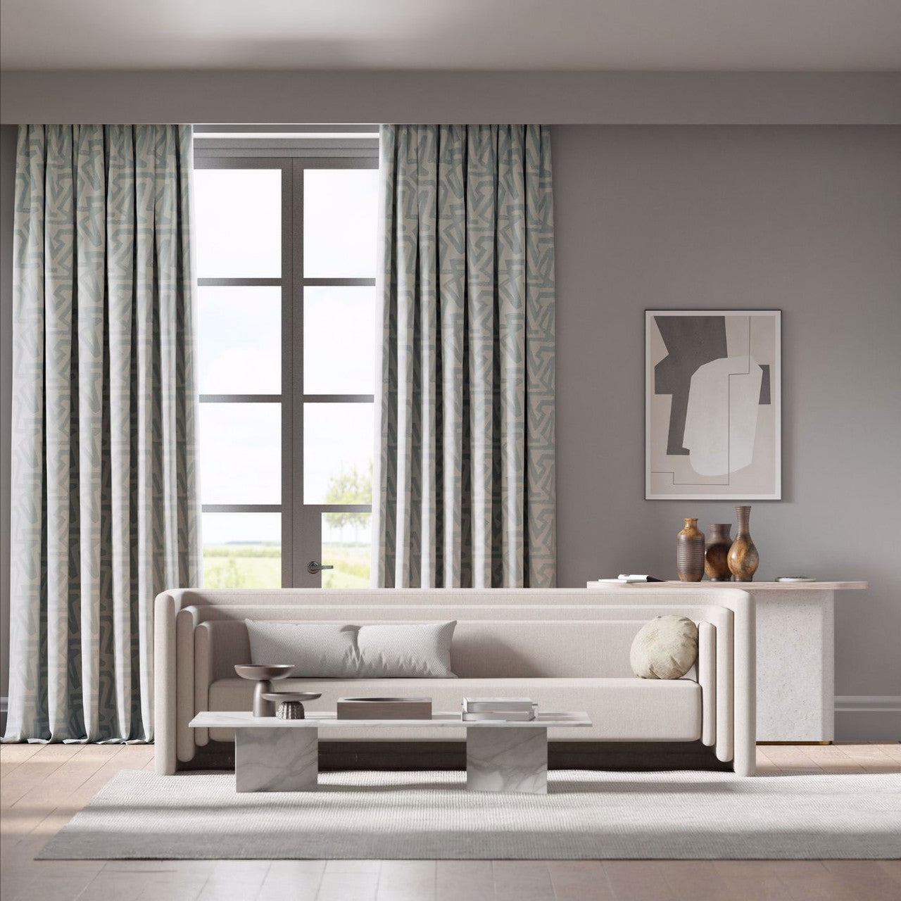 133923 Izumi Colour 4 Exhale and Soft Focus Fabric by Harlequin