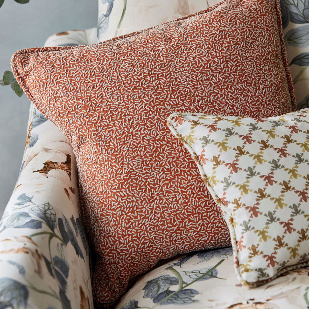 133924 Sow Colour 4 Baked Terracotta and Soft Focus Fabric by Harlequin