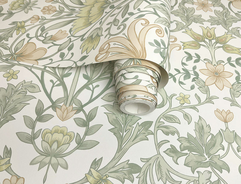 13392 Vintage Floral Cream and Ochre Wallpaper by Holden Decor