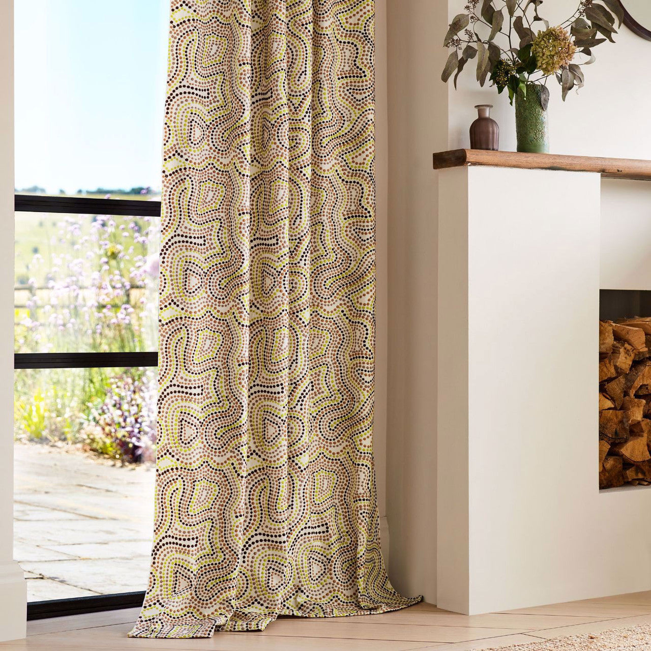 133930 Sunstone Colour 4 Positano Chocolate Pistachio Harlequin Fabric
