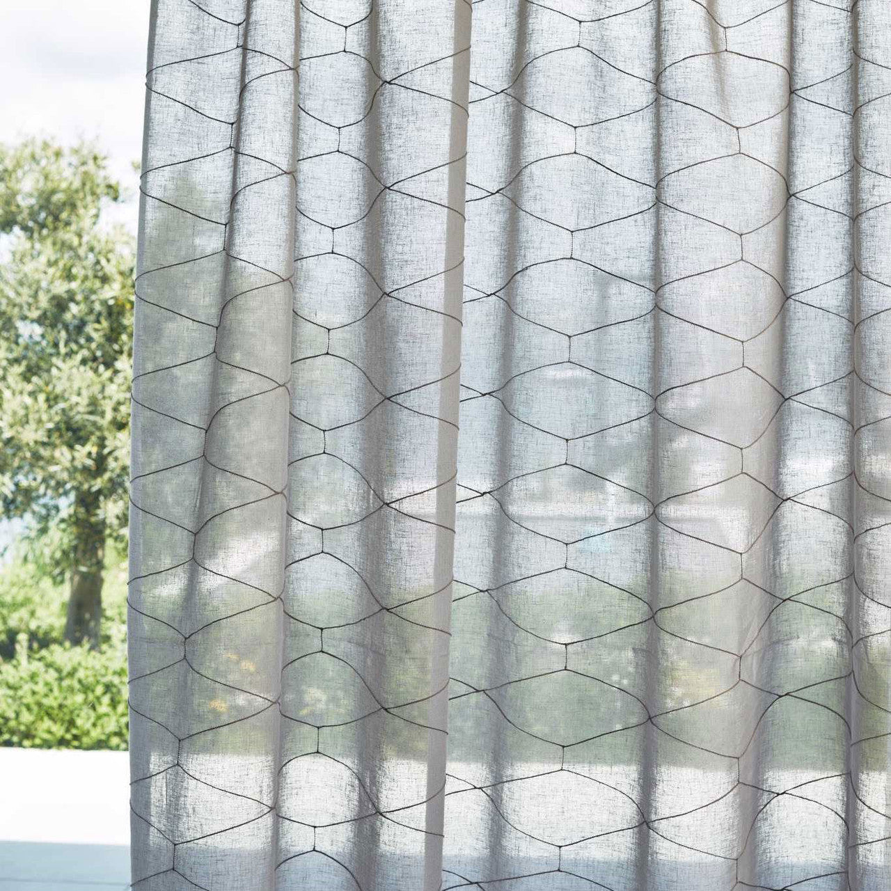 133934 Arbor Sheers 1 Temple Grey Harlequin Fabric