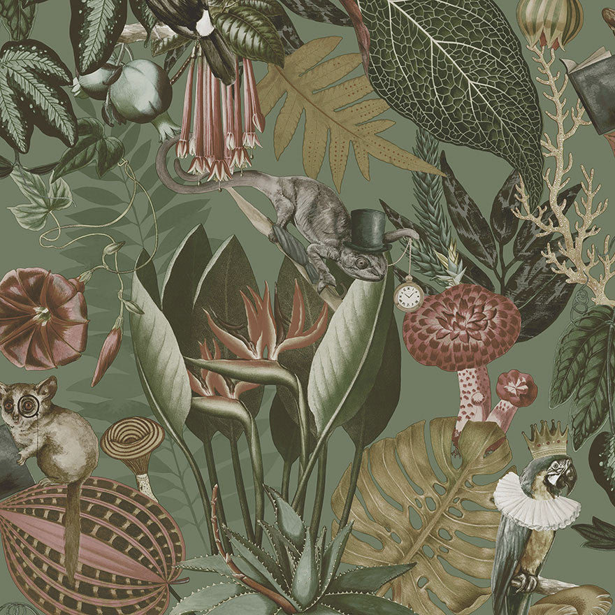 13401 Wonderland Tropical Sage Wallpaper by Holden Decor
