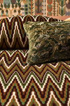 134773 Elota Burgundy/Moss Zamora Fabric by Harlequin