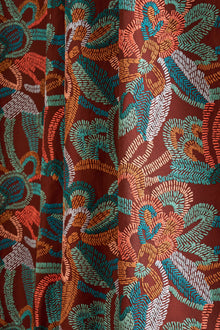 134782 Ania Burgandy/Spice/Turquoise Zamora Fabric by Harlequin