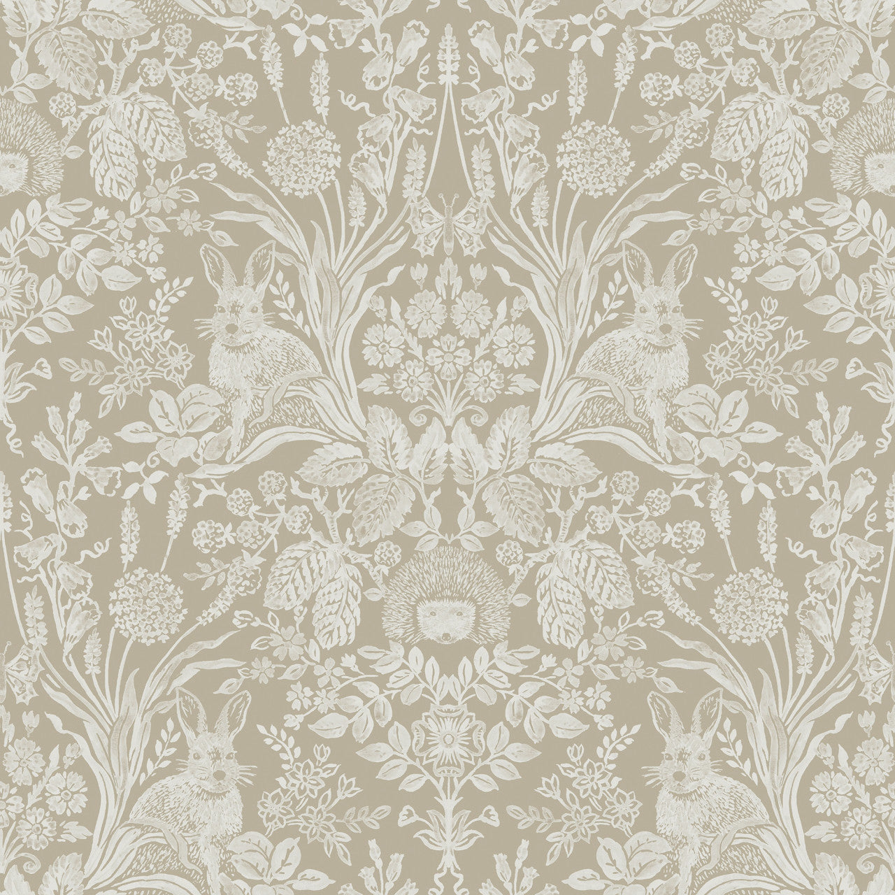 13559 Harlen Woodland Damask Beige Wallpaper by Holden Decor