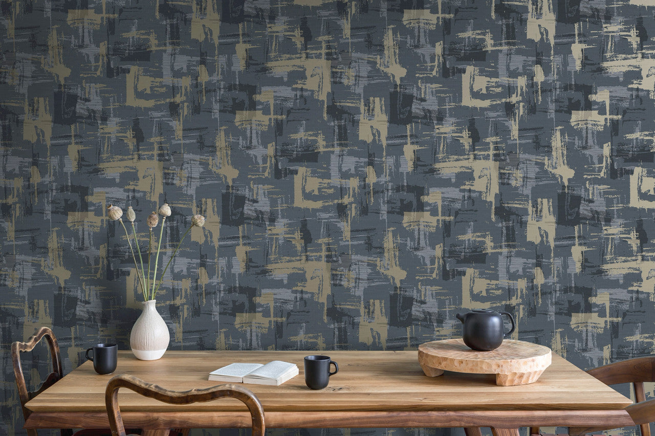 13560 Abstract Geo Navy Wallpaper by Holden Decor