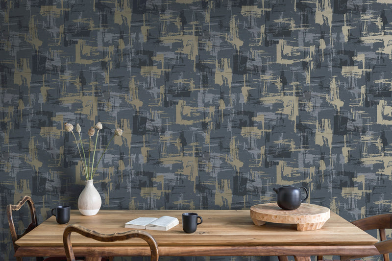 13560 Abstract Geo Navy Wallpaper by Holden Decor