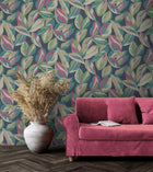 13570 Abstract Leaf Navy Wallpaper by Holden Decor