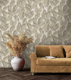 13572 Abstract Leaf Beige Wallpaper by Holden Decor