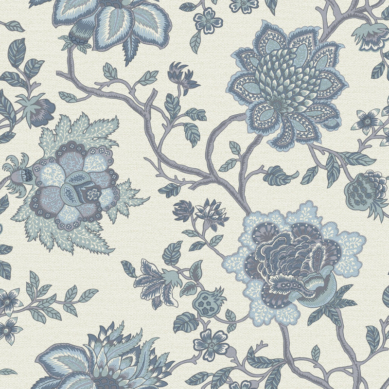 13590 Jacobean Trail Blue Wallpaper by Holden Decor