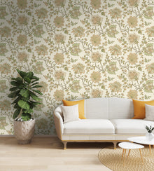 13591 Jacobean Trail Orange Sage Wallpaper by Holden Decor