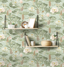 13621 Lily Pad Green Wallpaper by Holden Decor