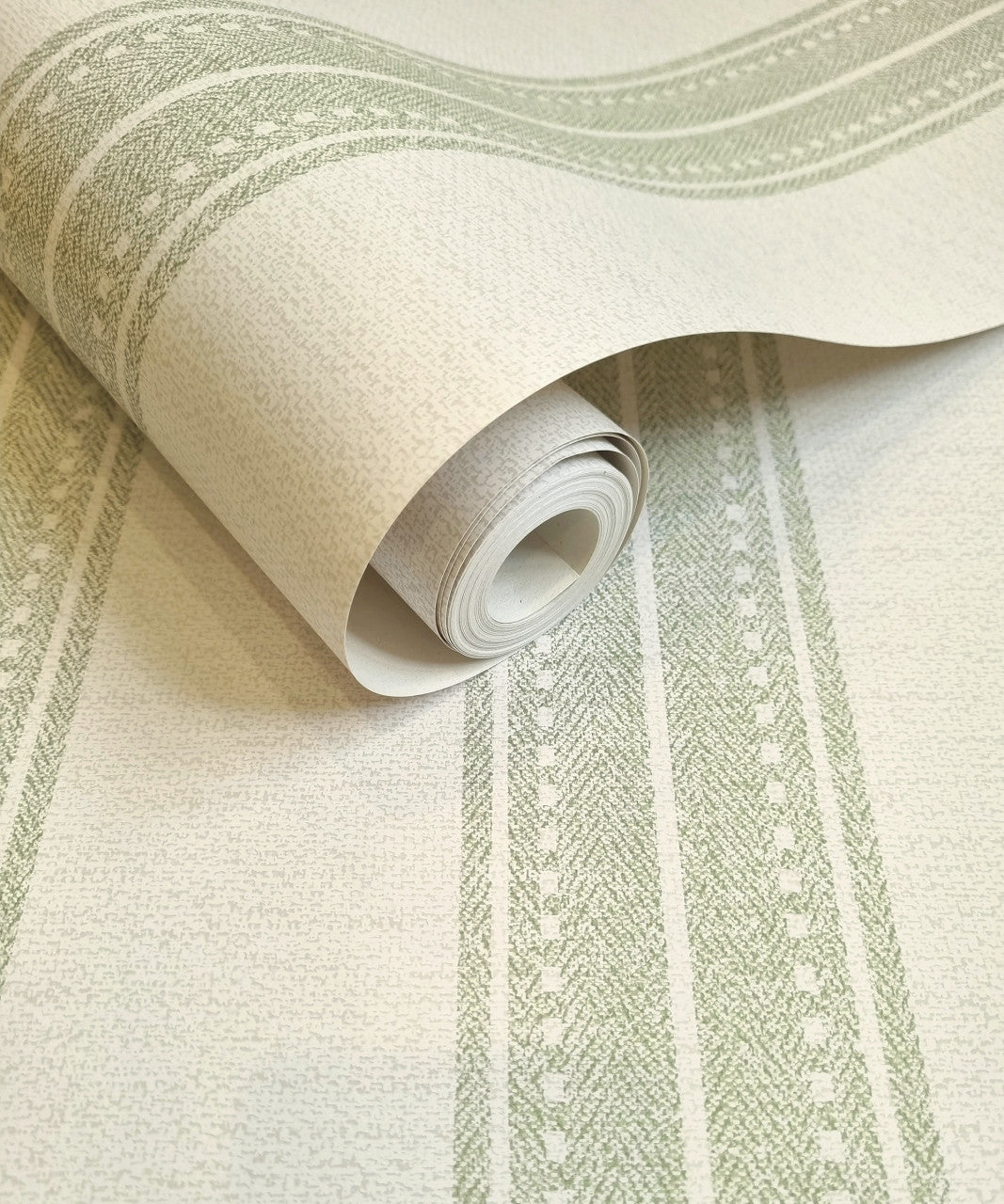 13651 Linen Stripe Sage Wallpaper by Holden Decor