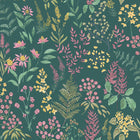 13660 Floral Sprig Teal Pink Wallpaper by Holden Decor