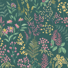 13660 Floral Sprig Teal Pink Wallpaper by Holden Decor