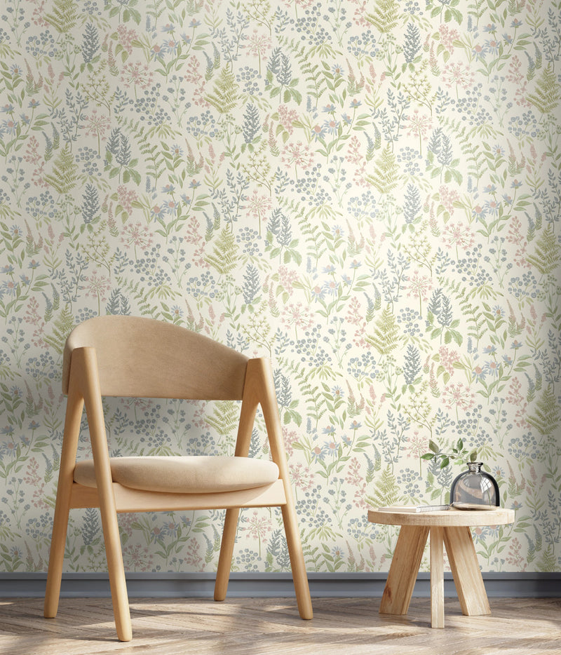 13661 Floral Sprig Pink Cream Wallpaper by Holden Decor