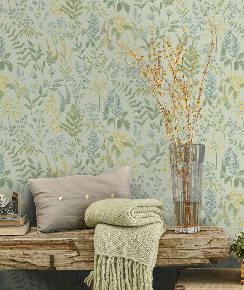 13662 Floral Sprig Blue Wallpaper by Holden Decor